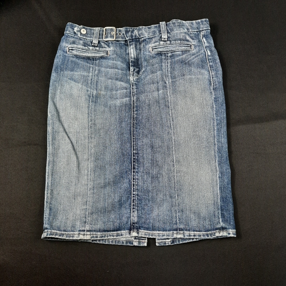 7 for all man kind midi denim skirt size 6